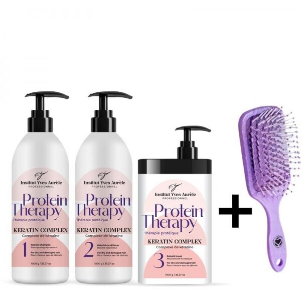 MAX Proteintherapie für das Haar: Shampoo (1000 g) und Conditioner (1000 g) und Feuchtigkeitsspender für das Haar (1000 g) + Geschenk