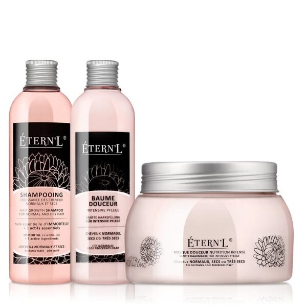 Etern'l Haarwuchstherapie und glänzendes, hydratisiertes Haar