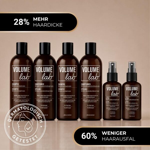Volume Lab Produkte fördern neues Haarwachstum, machen das Haar dicker und den Haarausfall zu reduzieren